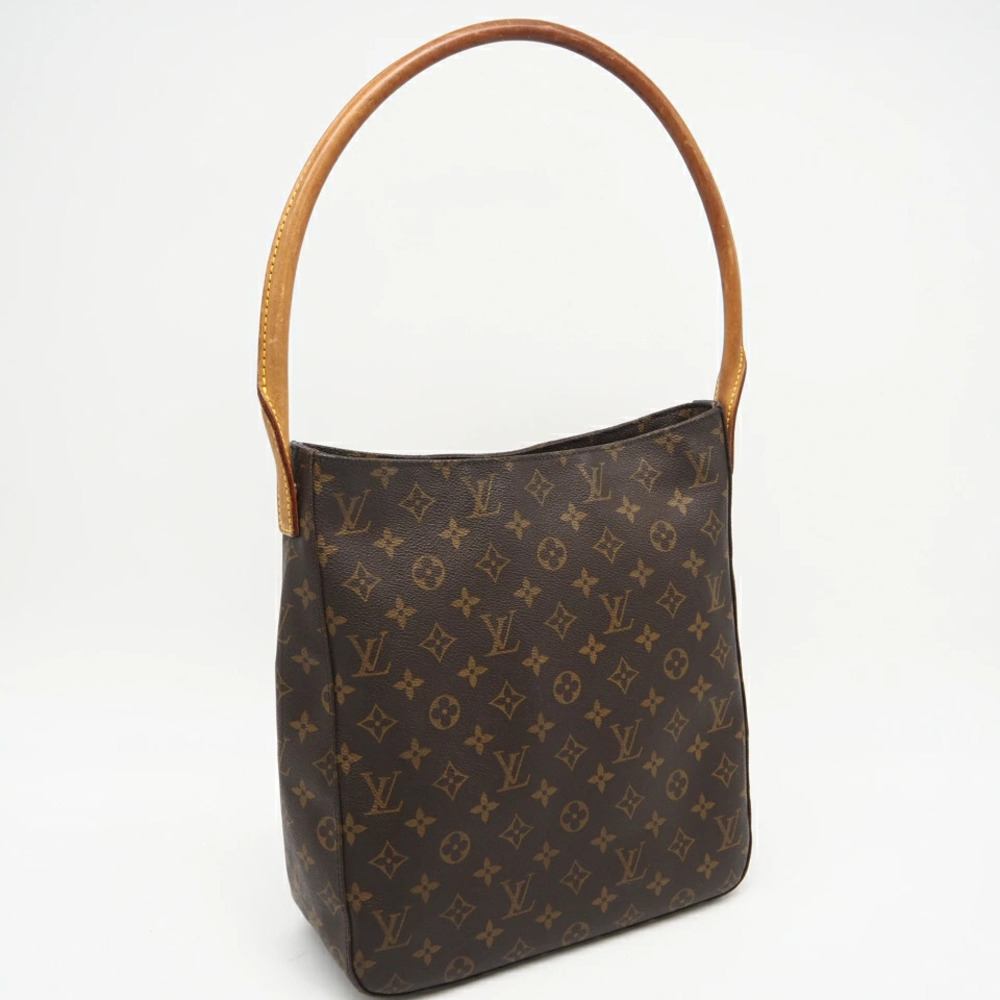 Louis Vuitton Monogram Looping Handbag Brown Canvas Leather